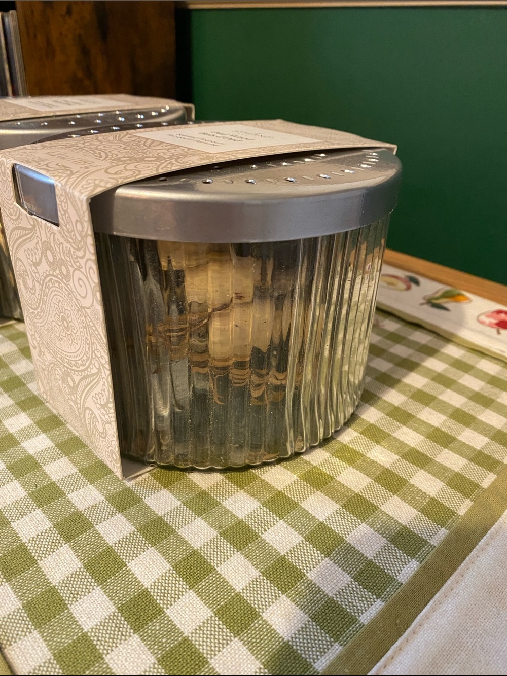 Ashland Oud Wood Scented Potpourri Tins — Beige and Silver Pair - Picture 3 of 5